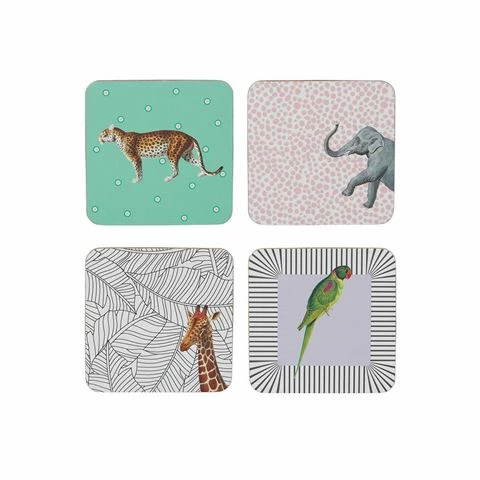 Yvonne Ellen - Mixed Animal Coaster Set 4pce 1 Yvonne Ellen - Mixed Animal Coaster Set 4pce