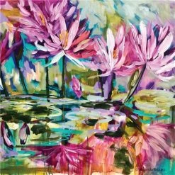 Lilli Rock - Waterlily Sunset Coaster