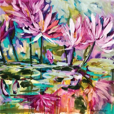 Lilli Rock - Waterlily Sunset Coaster 1 Lilli Rock - Waterlily Sunset Coaster