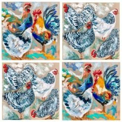Lilli Rock - Chook Coaster Set Multicoloured 4pce