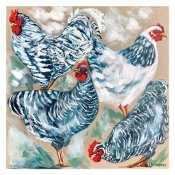 Lilli Rock - Blue & White Chooks Trivet