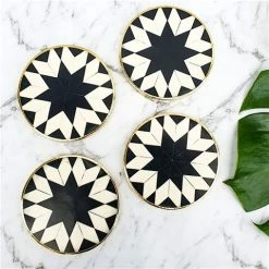 Clinq - Bone Inlay Coaster Set 4pce