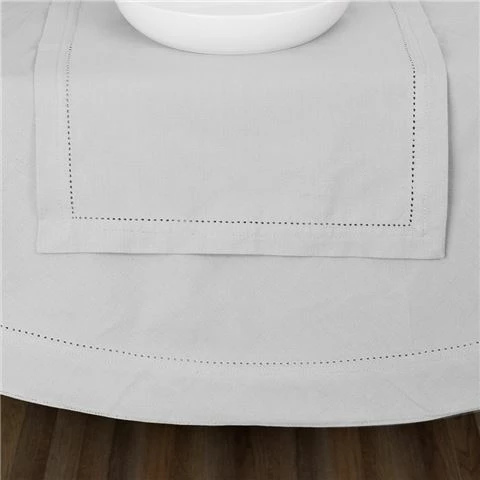 Rans - Hemstitch Round Tablecloth White 180cm 1 Rans - Hemstitch Round Tablecloth White 180cm
