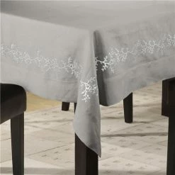 Serenk - Coral Tablecloth Light Grey & Ecru 155x250cm