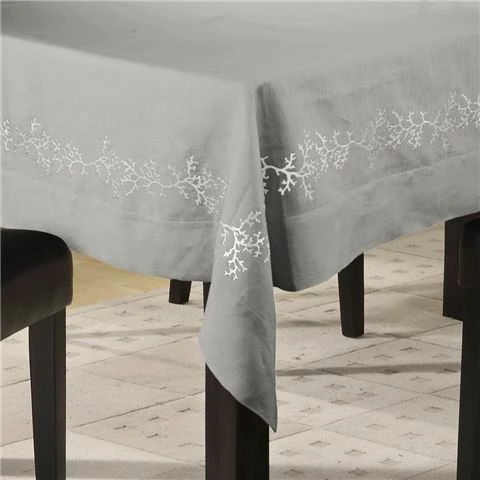 Serenk - Coral Tablecloth Light Grey & Ecru 155x250cm 1 Serenk - Coral Tablecloth Light Grey & Ecru 155x250cm