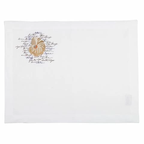 Serenk - Nautilus Poem Placemat White 1 Serenk - Nautilus Poem Placemat White