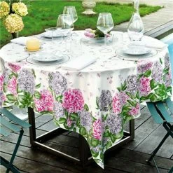 Beauville - Hortensias Tablecloth Pink & Grey 170x270cm