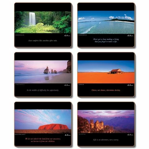 Cinnamon - Australia Placemat Set 6pce 1 Cinnamon - Australia Placemat Set 6pce