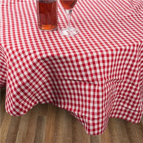 Rans - Gingham Round Tablecloth Red 180cm 1 Rans - Gingham Round Tablecloth Red 180cm